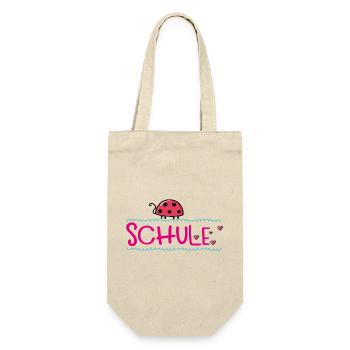 Schule  mit Glück - Geschenkbeutel für Flaschen - Natur - Vorne