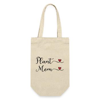 Pflanzenmama-Herz - Geschenkbeutel für Flaschen - Natur - Vorne