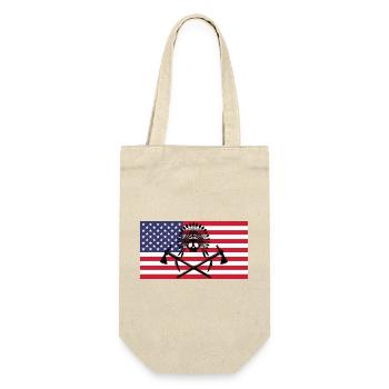 Indianerschädel und amerikanische Flagge - Geschenkbeutel für Flaschen - Natur - Vorne
