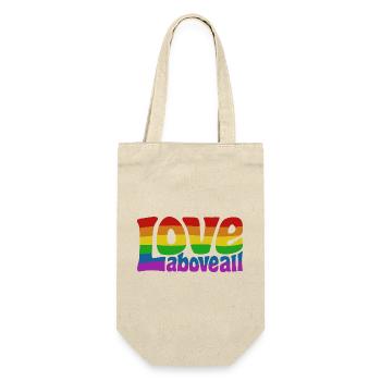 Love Above All | Rainbow Pride Design - Gift Bag for Bottles - nature - Front