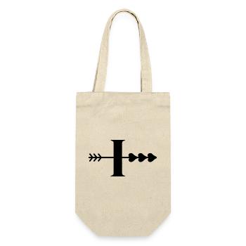 Letter i arrow heart - Gift Bag for Bottles - nature - Front