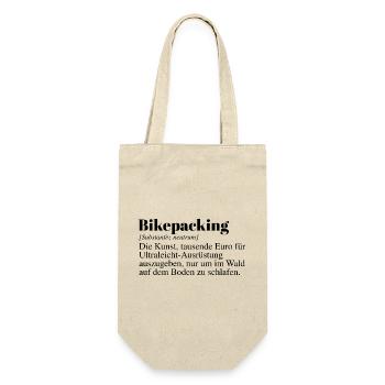 Bikepacking Duden Spruch - Geschenkbeutel für Flaschen - Natur - Vorne