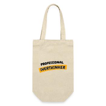 Professional Overthinker - Geschenkbeutel für Flaschen - Natur - Vorne