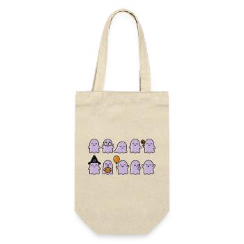 Cute Halloween Ghosts Pattern - Geschenkbeutel für Flaschen - Natur - Vorne