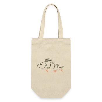 Barsch – Minimalistisches Fischmotiv für Angler - Geschenkbeutel für Flaschen - Natur - Vorne