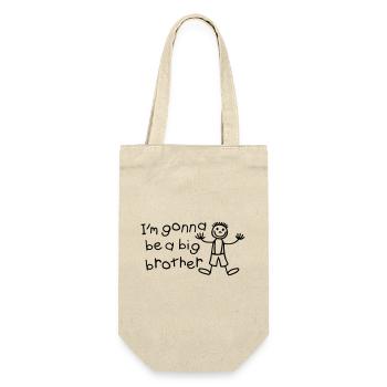 Ich werde ein großer Bruder sein - Geschenkbeutel für Flaschen - Natur - Vorne