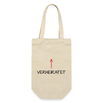 Verheiratet Pfeil Hochzeit Partnerlook - Geschenkbeutel für Flaschen - Natur - Vorne
