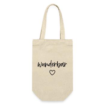 wunderbar Herz - Geschenkbeutel für Flaschen - Natur - Vorne