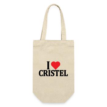 T-shirt J’adore Cristel t-shirt idée cadeau - Sac à bouteille - nature - Devant