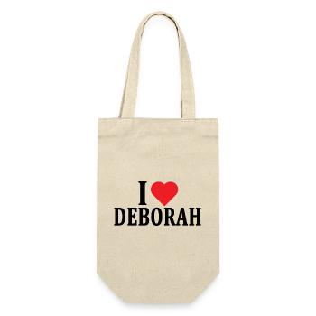 T-Shirt Ich liebe Deborah T-Shirt Geschenkidee - Geschenkbeutel für Flaschen - Natur - Vorne