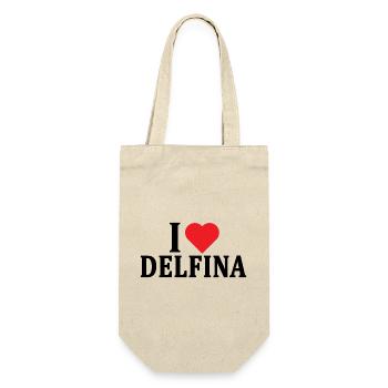 T-shirt I love Delfina t-shirt gift idea - Gift Bag for Bottles - nature - Front