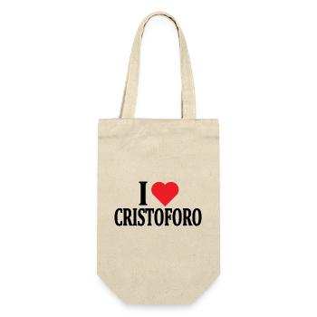 T-shirt I love Cristoforo t-shirt gift idea - Gift Bag for Bottles - nature - Front