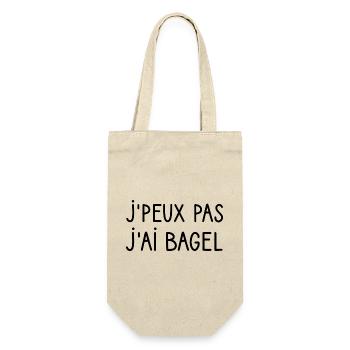 T-shirt j'peux pas j'ai Bagel idéecadeau humour - Sac à bouteille - nature - Devant