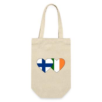 Finland Ireland Flag Heart - Gift Bag for Bottles - nature - Front