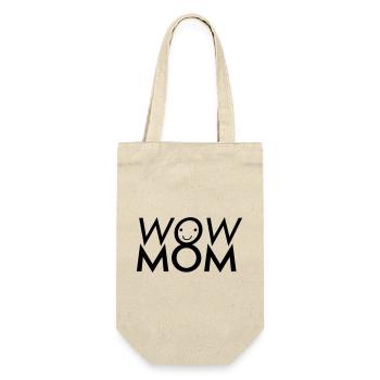 Wow Mom - Geschenkbeutel für Flaschen - Natur - Vorne