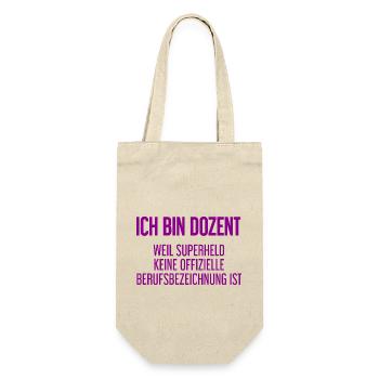 Dozent - Mein offizieller Superhelden-Beruf! - Geschenkbeutel für Flaschen - Natur - Vorne