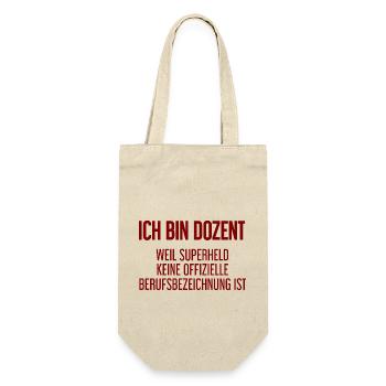 Dozent - Mein offizieller Superhelden-Beruf! - Geschenkbeutel für Flaschen - Natur - Vorne