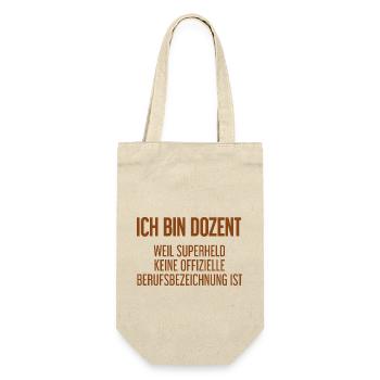 Dozent - Mein offizieller Superhelden-Beruf! - Geschenkbeutel für Flaschen - Natur - Vorne