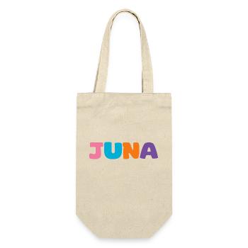 Name - Juna - Geschenkbeutel für Flaschen - Natur - Vorne