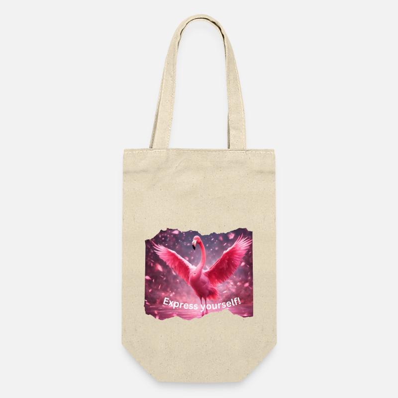 Flamingo Express yourself - Geschenkbeutel für Flaschen - Natur