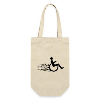 Wheelchair symbol with flames * - Gift Bag for Bottles - nature - Front