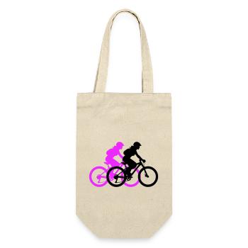 Mountain Bike Bicycle Woman Silhouette - Gift Bag for Bottles - nature - Front