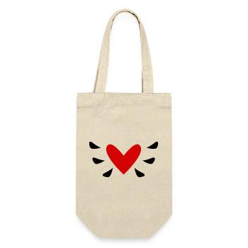MOM. MOTHER'S DAY. HEART. FEAST. HAPPY BIRTHDAY - Gift Bag for Bottles - nature - Front