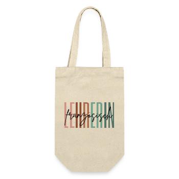 Lehrerin Französisch Französischlehrerin Geschenk - Geschenkbeutel für Flaschen - Natur - Vorne