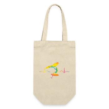 Flügel Surfer Wingsurfing Retro Folie Flügel - Geschenkbeutel für Flaschen - Natur - Vorne