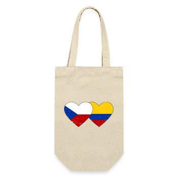 République tchèque Colombie drapeau coeur utilisé - Sac à bouteille - nature - Devant