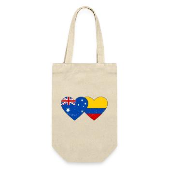 Australien Kolumbien Flagge Herz used - Geschenkbeutel für Flaschen - Natur - Vorne