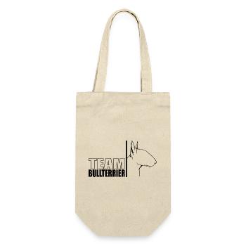 TEAM Bullterrier Hunde Hund Wilsigns - Geschenkbeutel für Flaschen - Natur - Vorne