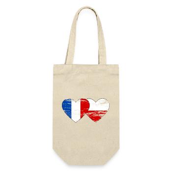 France Pologne Drapeau Coeur utilisé - Sac à bouteille - nature - Devant