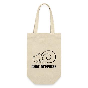 Cat Exhausts Me - Chat Humour - Gift Bag for Bottles - nature - Front