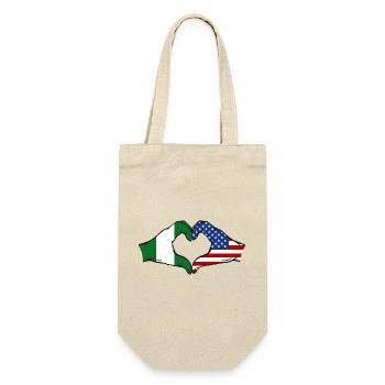 Nigeria États-Unis Drapeau Mains Coeur Forme - Sac à bouteille - nature - Devant