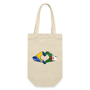 Bosnia Algeria flag hands heart shape used - Gift Bag for Bottles - nature - Front