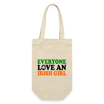 everyone loves an irish girl - Geschenkbeutel für Flaschen - Natur - Vorne