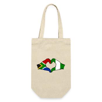 Afrique du Sud Nigeria Drapeau Mains Coeur Forme - Sac à bouteille - nature - Devant