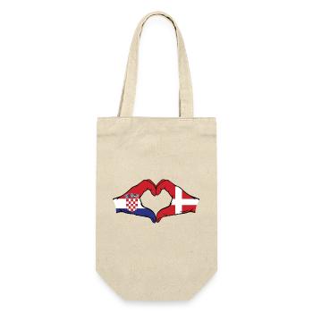 Croatie Danemark Drapeau Mains Coeur Forme - Sac à bouteille - nature - Devant