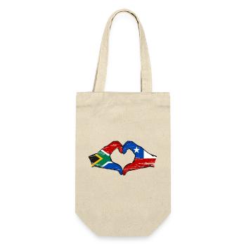 South Africa Chile flag hands heart shape used - Gift Bag for Bottles - nature - Front