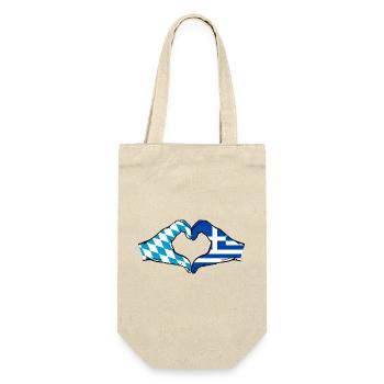 Bavaria Greece Flag Hands Heart Shape - Gift Bag for Bottles - nature - Front