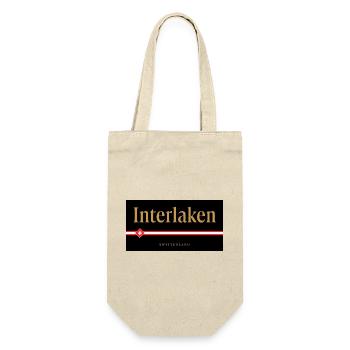 Interlaken Swiss Gold Lettering Design - Gift Bag for Bottles - nature - Front