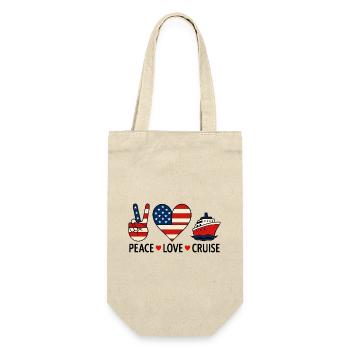 Frieden Liebe Kreuzfahrt USA Urlaubsmotiv - Geschenkbeutel für Flaschen - Natur - Vorne