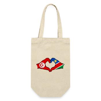 Tunisia Namibia Flag Hands Heart Shape Used - Gift Bag for Bottles - nature - Front