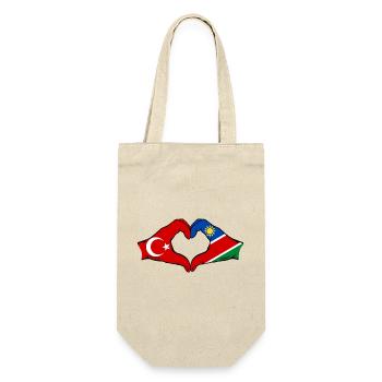 Türkiye Namibia flag hands heart shape - Gift Bag for Bottles - nature - Front