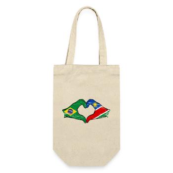 Brazil Namibia Flag Hands Heart Shape - Gift Bag for Bottles - nature - Front