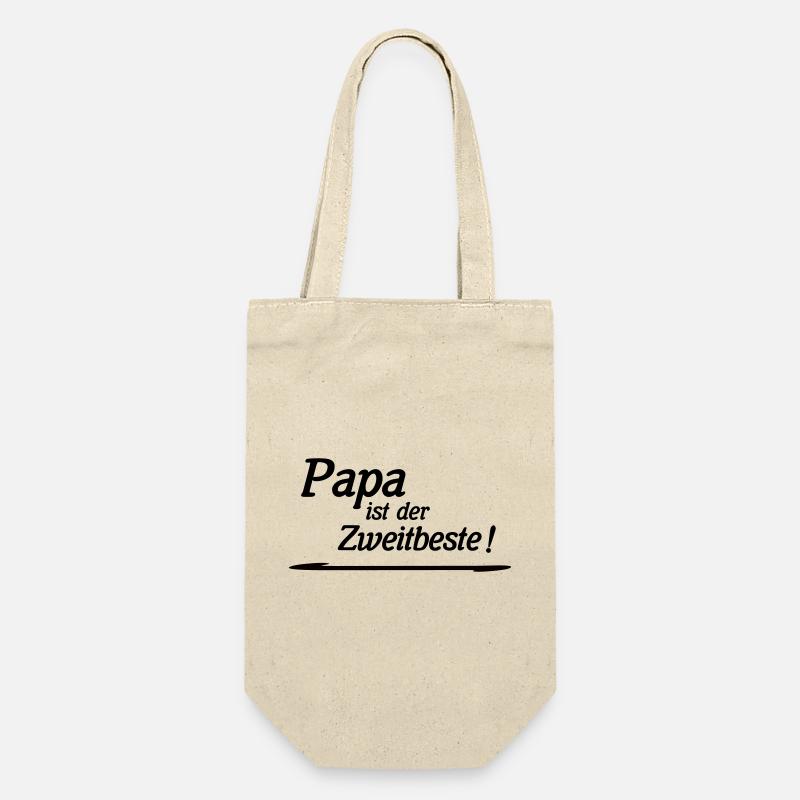 Papa ist der Zweitbeste - Geschenkbeutel für Flaschen - Natur