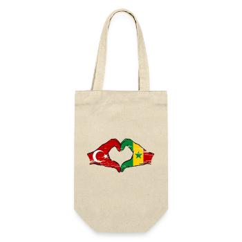 Turkey Senegal Flag Hands Heart Shape Used - Gift Bag for Bottles - nature - Front