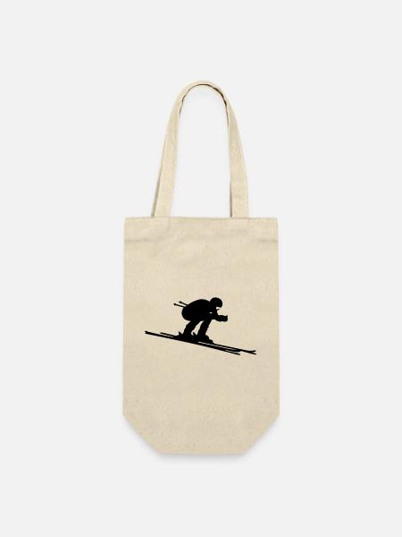 Ski - Geschenkbeutel für Flaschen - Natur