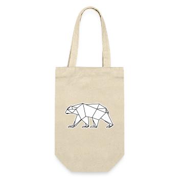 Polar Bär Polygon Eisbär Symbol - Geschenkbeutel für Flaschen - Natur - Vorne